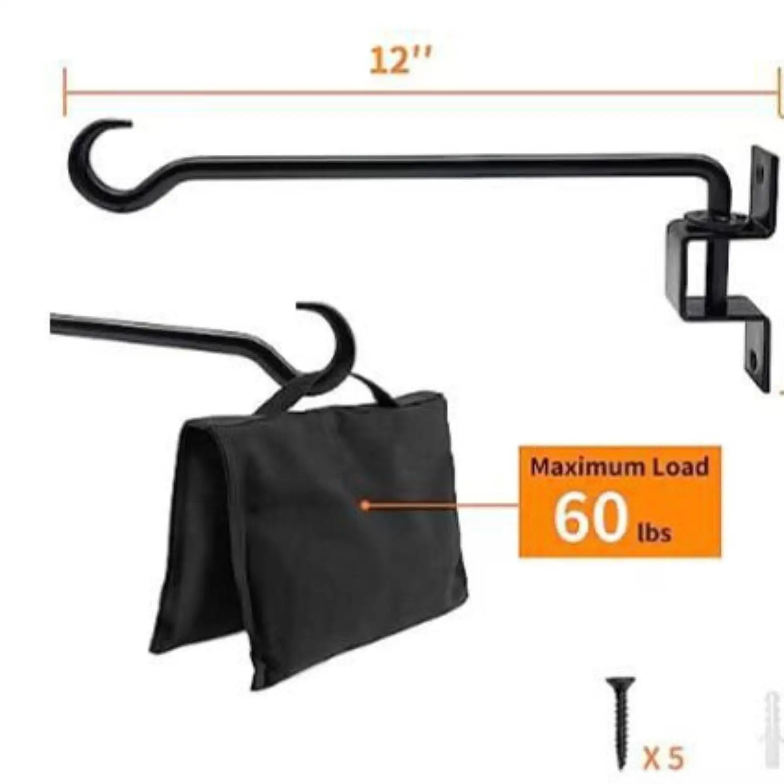 Hanging Plant Hook Rotatable Plant Hanger for Fences Decks Indoor Outdoor