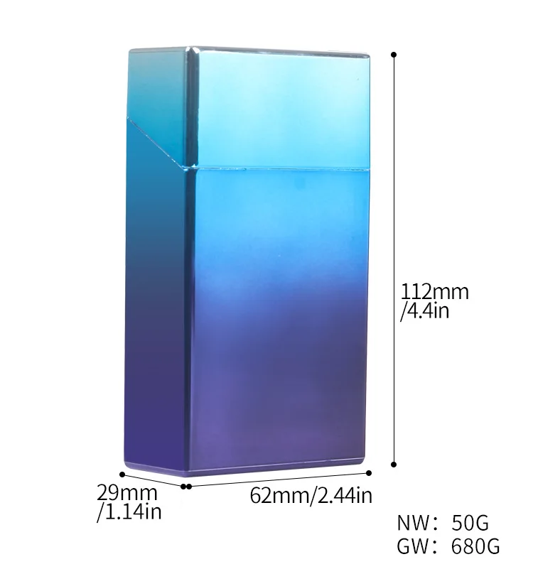 Colorful plastic cigarette box elongated thin cigarette box automatic pop-up cigarette box portable moisture-proof storage box