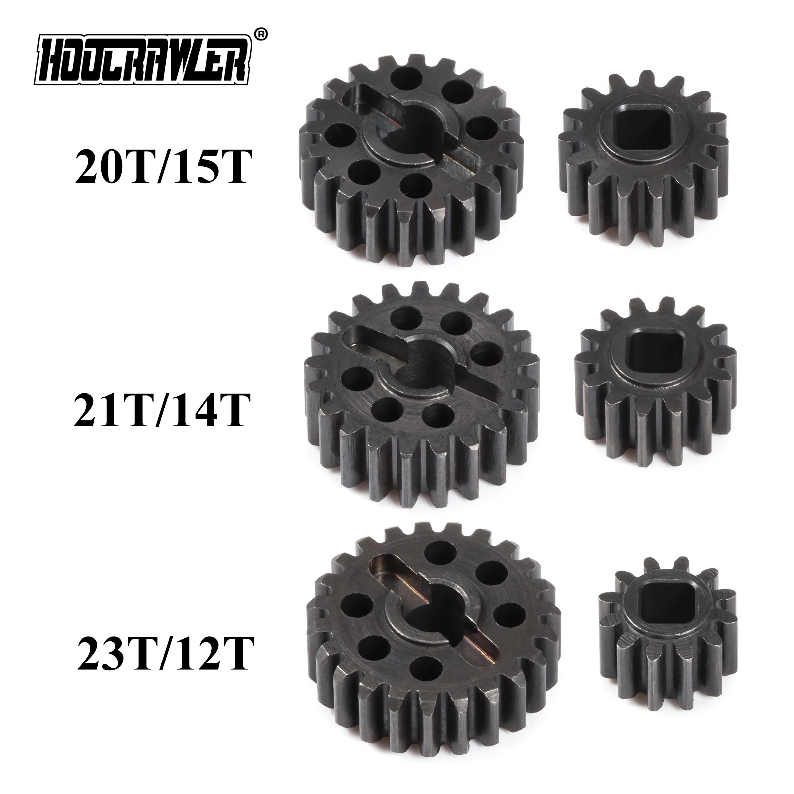 15T/20T 14T/21T 12T/23T Machined Hardened Steel Overdrive Portal Gear Set for Axial SCX10 III AR45P Capra F9 Supershafty CP44