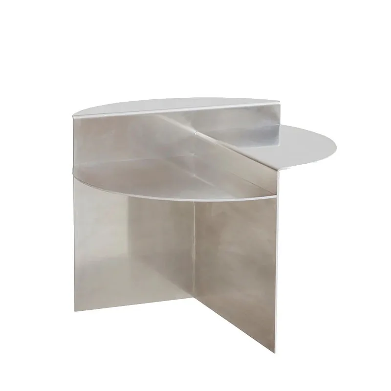 Stainless steel coffee table, round metal coffee table, side table