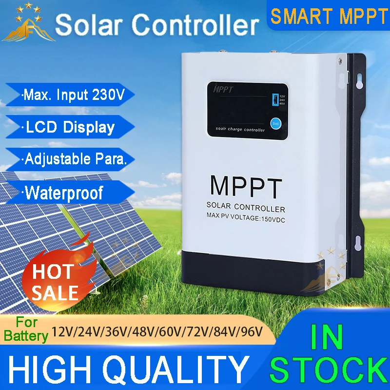 30A 60A 100A 120A Smart MPPT Solar Charge Controller 12V 24V 48V 150V 230V Regulator For Solar PV Panel Lithium LiFePO4 Battery