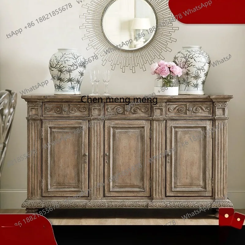 

Французский боковой шкаф в стиле ретро, американский винный шкаф из массива дерева, минималистичный входной стеллаж из ясеня