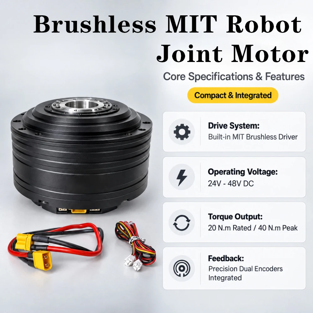 Robot Joint Motor MIT Impedance Control Dual Encoder Cross‑Roller Bearing CAN‑BUS Quadruped Robot Exoskeleton Robotic Arm