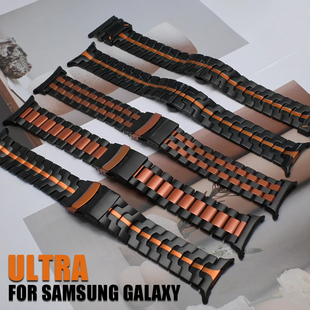 

Роскошный металлический ремешок для Samsung Galaxy Watch Ultra 47 мм, деловой ремешок для часов из нержавеющей стали для GALAXY ULTRA 49 мм, браслет Correa