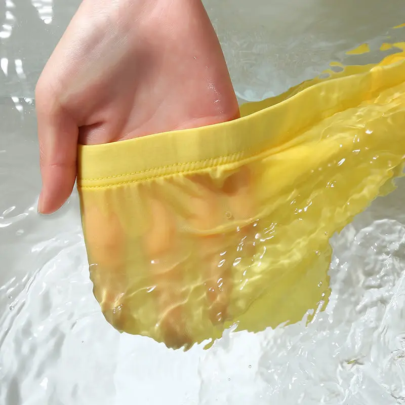 冷却シルク男性下着夏通気性軽量セクシーな速乾性プラスサイズ 4XL 5XL ブリーフ冷却シルクブリーフ