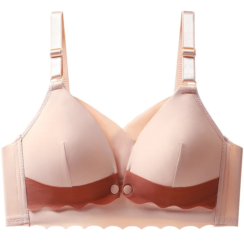 Color-block Girl Brassiere Front-button Nursing Bra Lady Postpartum Push-up Anti-sagging Thin Woman Bra Maternity Breastfeeding