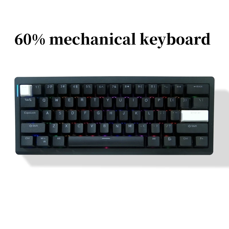 Gmk61 Wireless Mechanical Keyboard 60% Gaming Keyboard Three Mode 61 Key Rgb Hotswap Gasket Rgb Office Esports Gamer Accessories