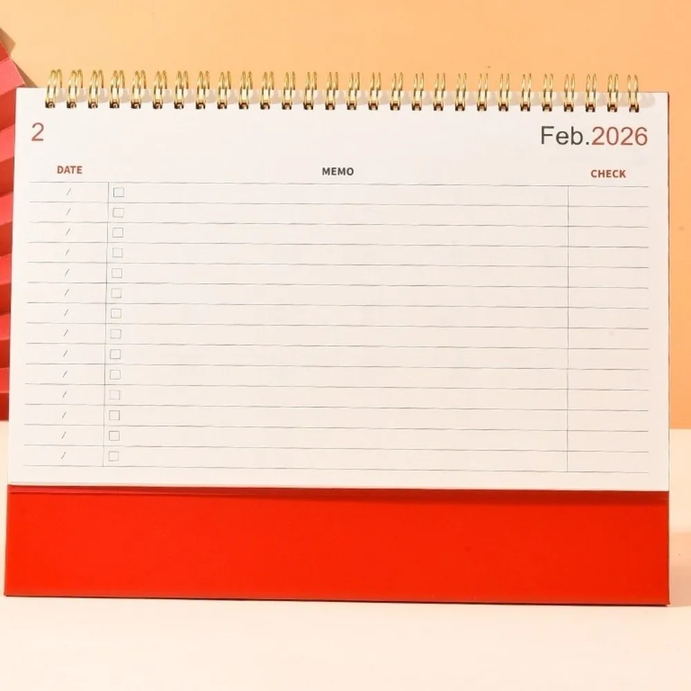

Портативный бумажный настольный календарь премиум-класса на 2026 со стабильной основой, записываемая заметка, ежедневник, настольный планировщик, домашний декор