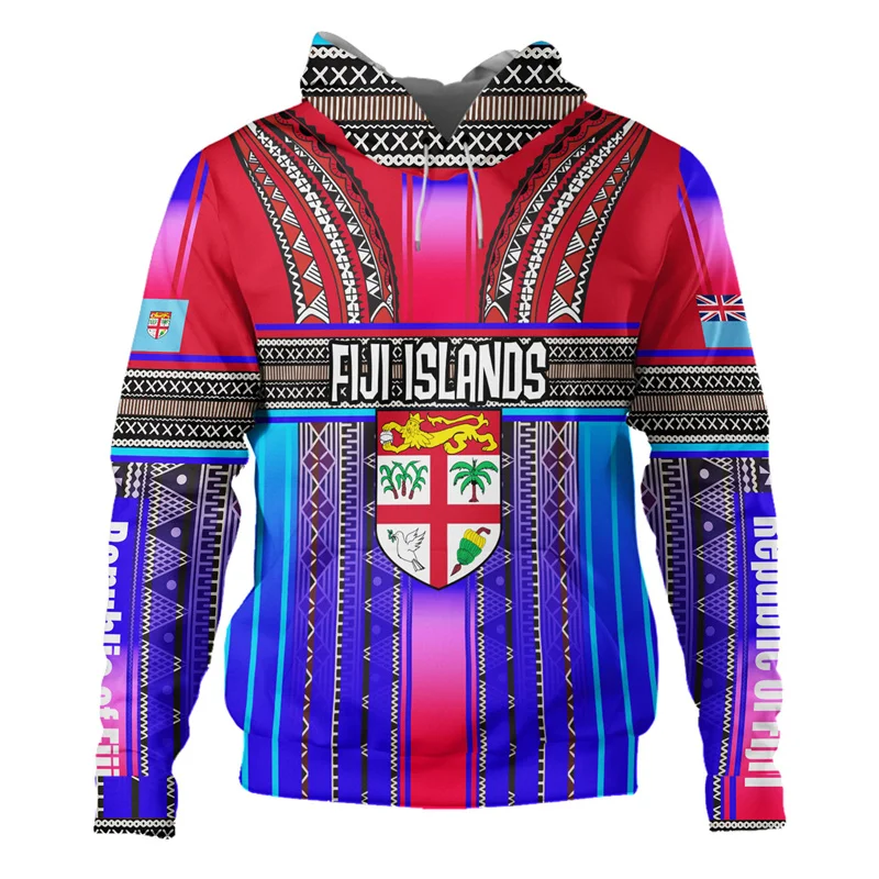 3D Print Fiji Independence 1970 Tapa Style Polynesian Hoodies For Men Fashion Streetwear Cool Hoodie Clothes Hooded Sweatshirts