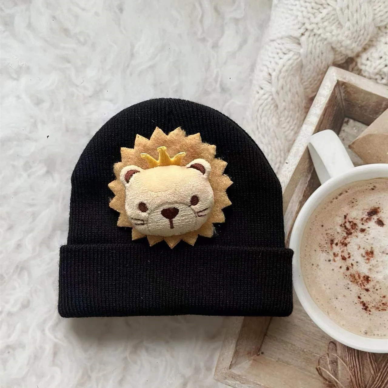 Kids Beanie Cap Korea Autumn Winter Knitted Infant Newborn Baby Knit Hat Children Cartoon Hat For Boys And Girls Warm Hat 1-2 Y