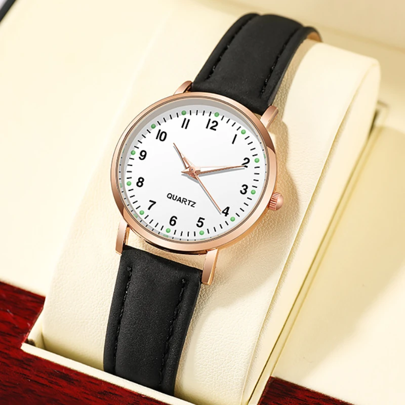Relojes de Mujer, pulsera de Cuero Luminoso, Reloj Simple, Reloj de cuarzo elegante a la moda, relojes de pulsera para Mujer, Reloj para Mujer