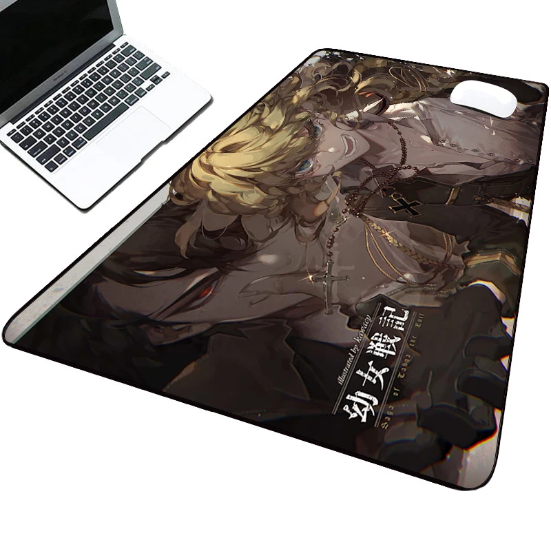 Bantalan Mouse Youjo Senki pelindung meja alas Mouse Kustom bantalan Memo alas Mouse Anime untuk anak perempuan bantalan lebar Deskpad 700x300 Desktop