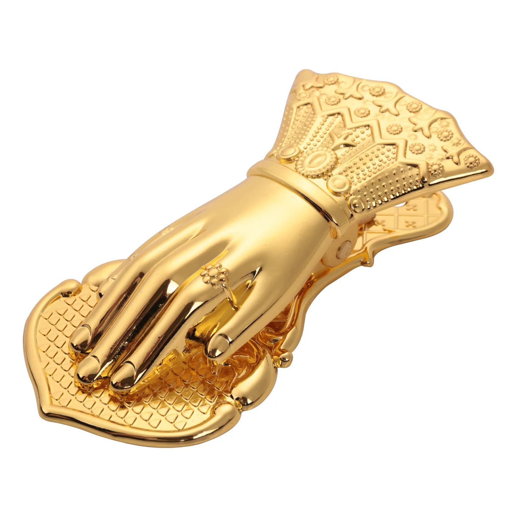 Luxury Chic Office Paper Storage Clip Wrought Gold Vintage Hand Shape Alloy Document Handbook Storage Clip Home Sealing Clip