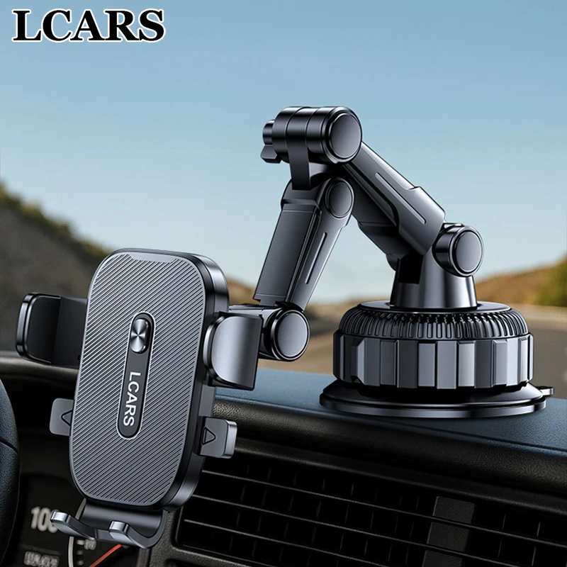 Suporte universal de telefone para carro, antiderrapante, giratório, ventosa, montagem para caminhão, suv, sedan, estável, à prova de choque