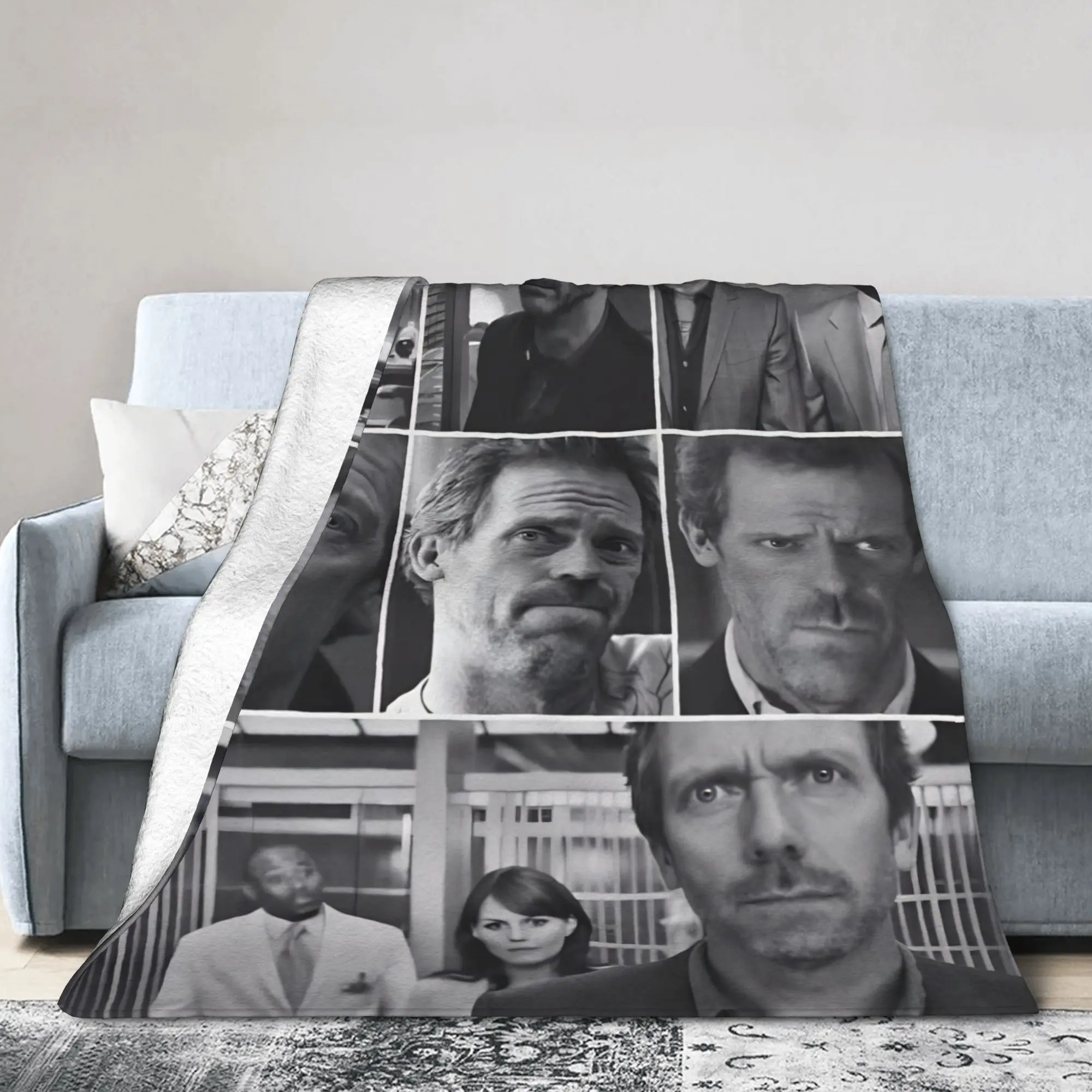 Dr. Gregory House Warm Blanket House MD American Television   Decorative Plush Throw Blanket Flannel Bedspread Sofa Bed Cover