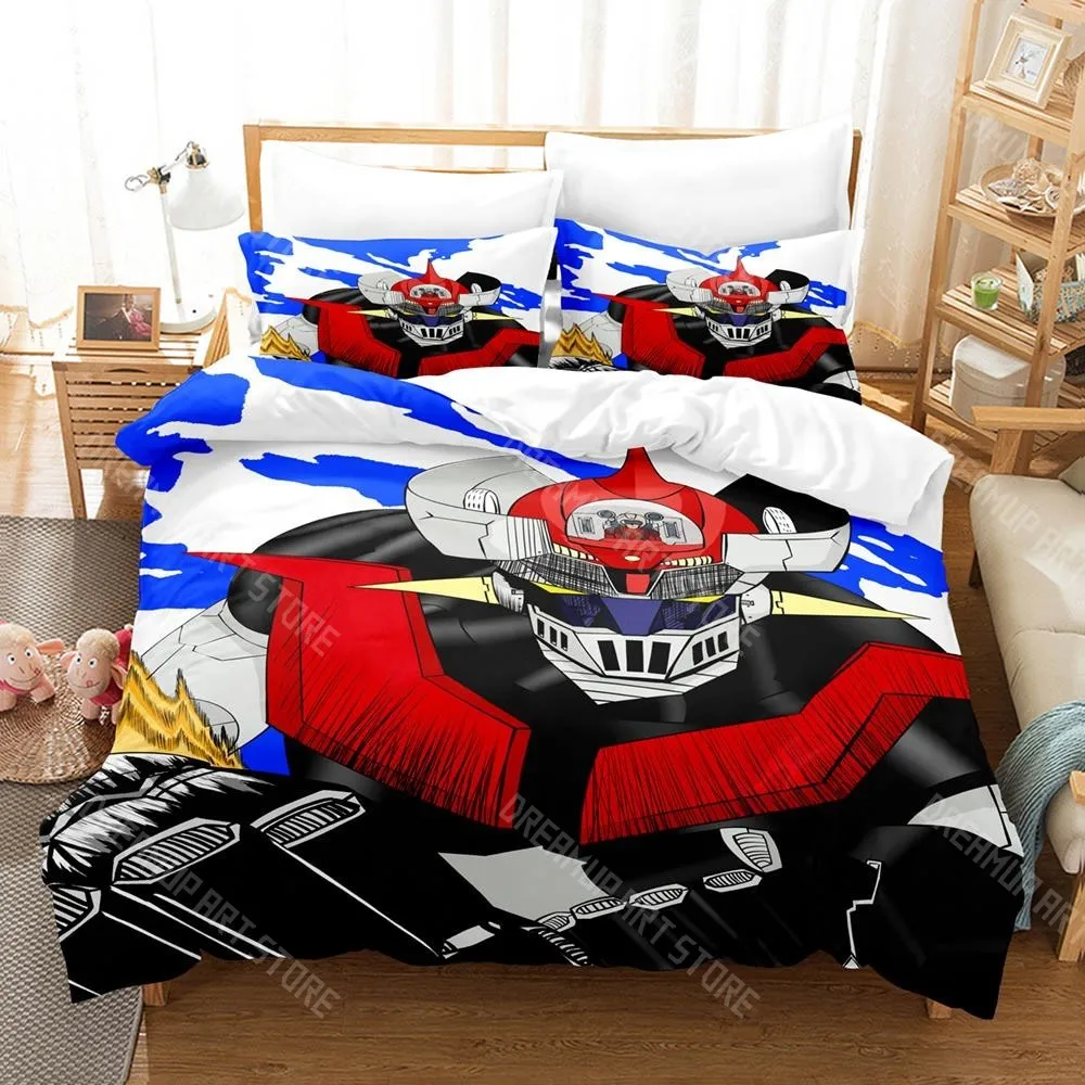3D Printed Mazinger Z Cartoon Bedding Set for Boys Girls Duvet Cover And Pillowcase Twin Queen King Full Single Double Sizes