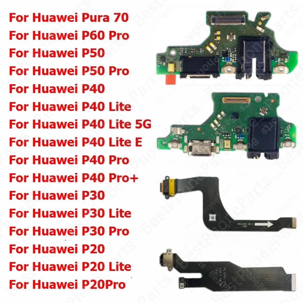 

Порт зарядки для Huawei Pura 70 P60 P50 P40 Pro Plus P30 P20 Lite 5G Зарядная плата USB-разъем Пластина Печатная плата Док-станция Гибкий кабель Детали