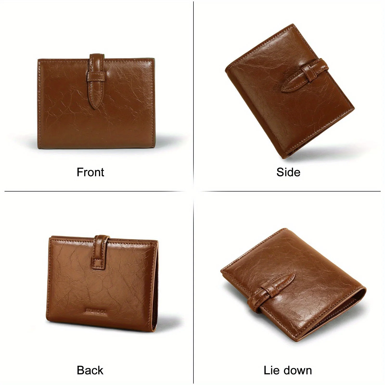 ITAMOOD-Sac à main vintage pour femme, portefeuille court en cuir texturé ciré à l\'huile résistant à l\'usure, antivol, porte-cartes de crédit
