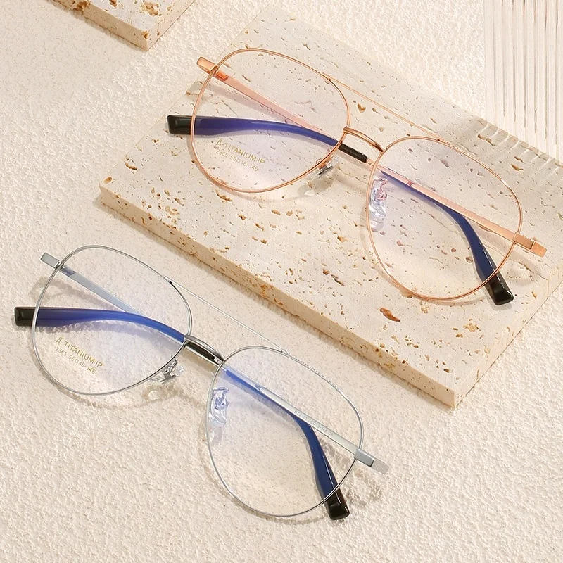 

2025New Desgin Titanium Men Classic Double Bridge Glasses Optical Frame Luxury Ultra Light Eyegalsses Frames Myopia Eyewear