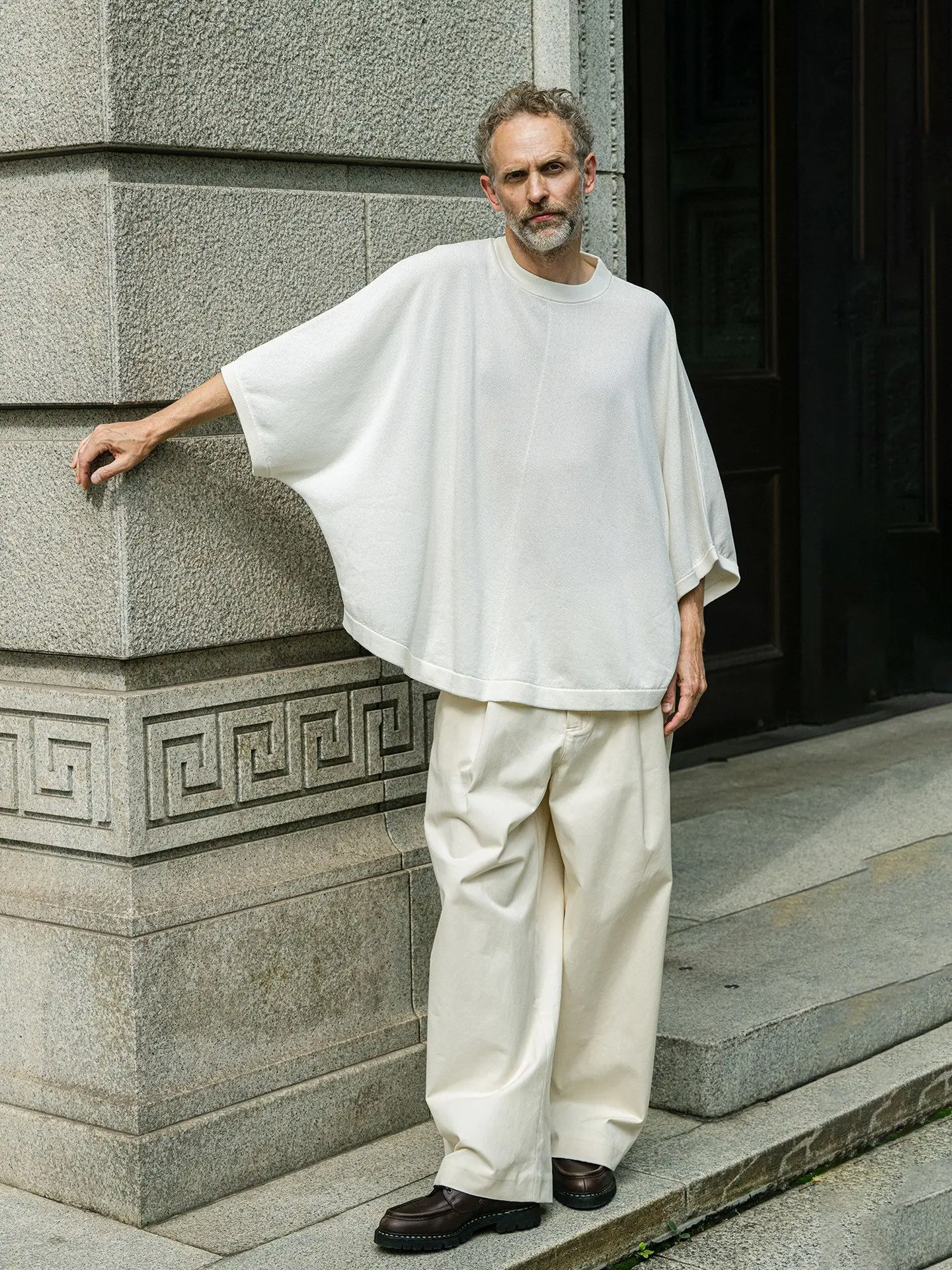 T-shirt Men 2026 Summer Men Batwing Sleeve Fashion Loose Breathable Knitwear Street Style Men Top