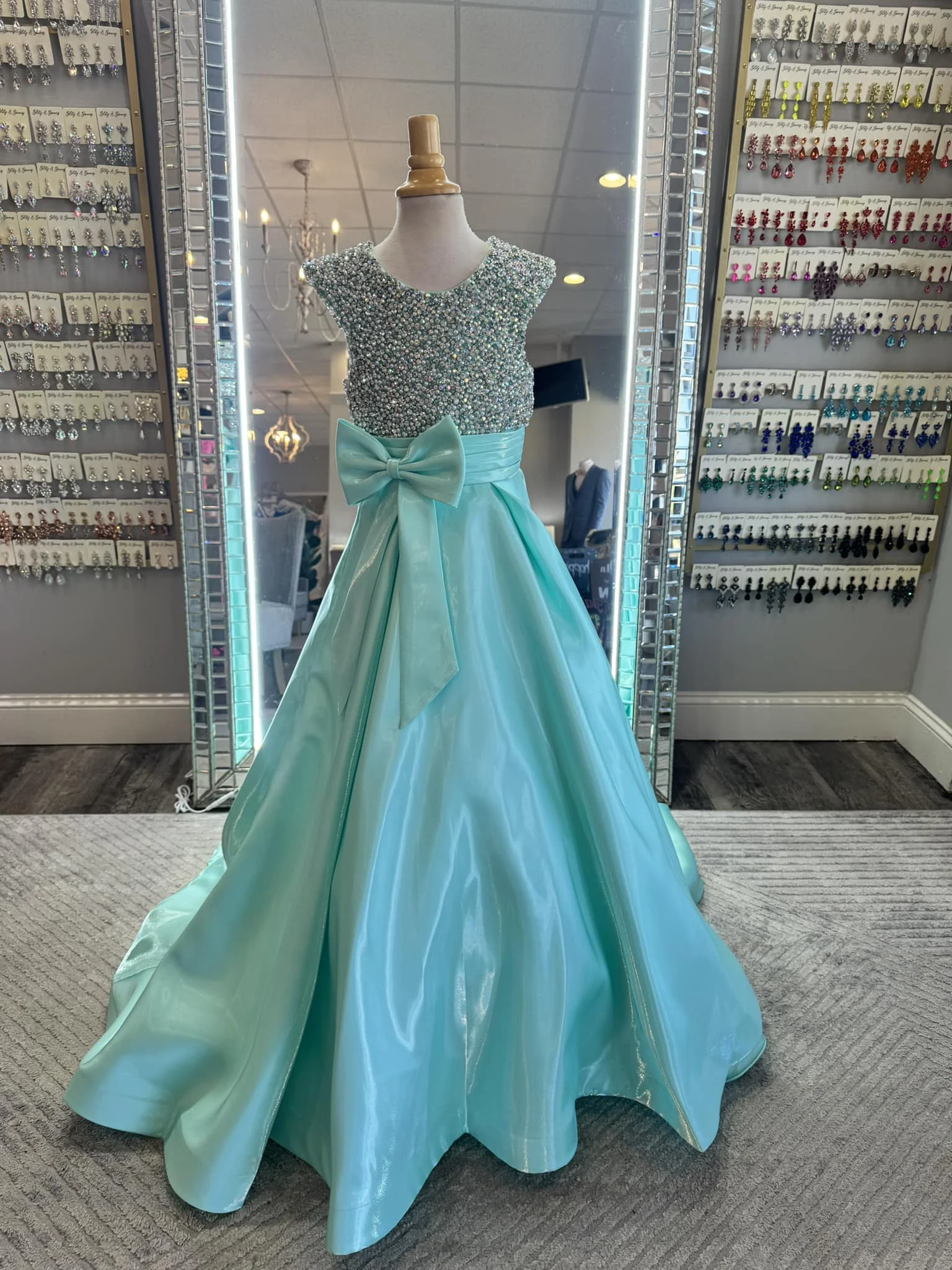 Cswdocy Beading Girls Birthday Party Dresses Customized Long Flower Girl Dress for Wedding Kids Bow Baby First Communion Dress