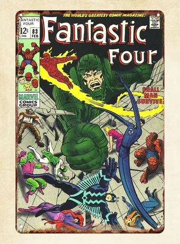 lodge cafe metal art wall 1960s fantastic four Comics  metal tin sign