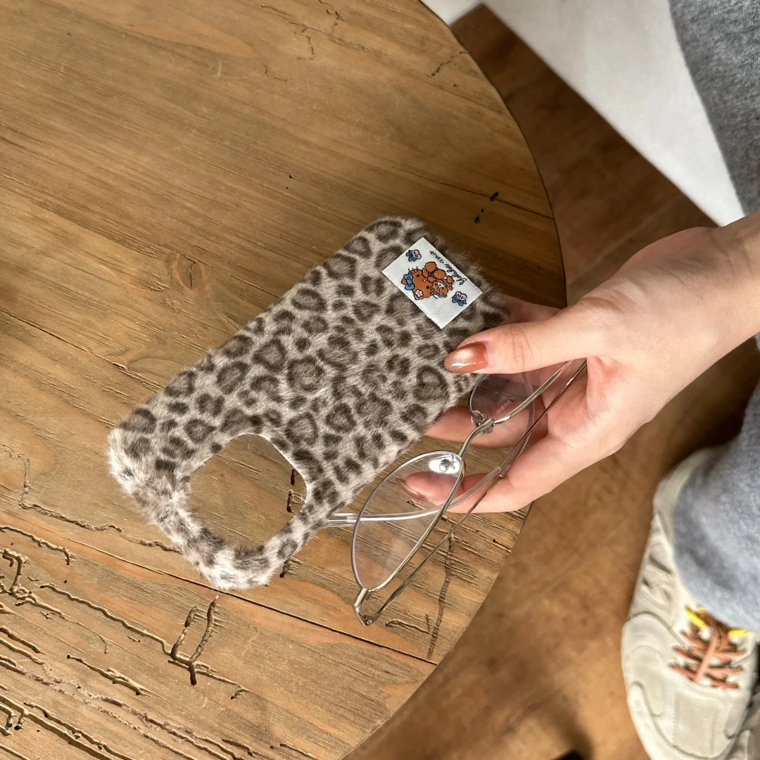 الفاخرة أفخم التسمية الحليب ليوبارد طباعة نمط جراب هاتف آيفون 17 16 15 14 13 برو ماكس 16 برو شتاء دافئ الفراء رقيق غطاء #6