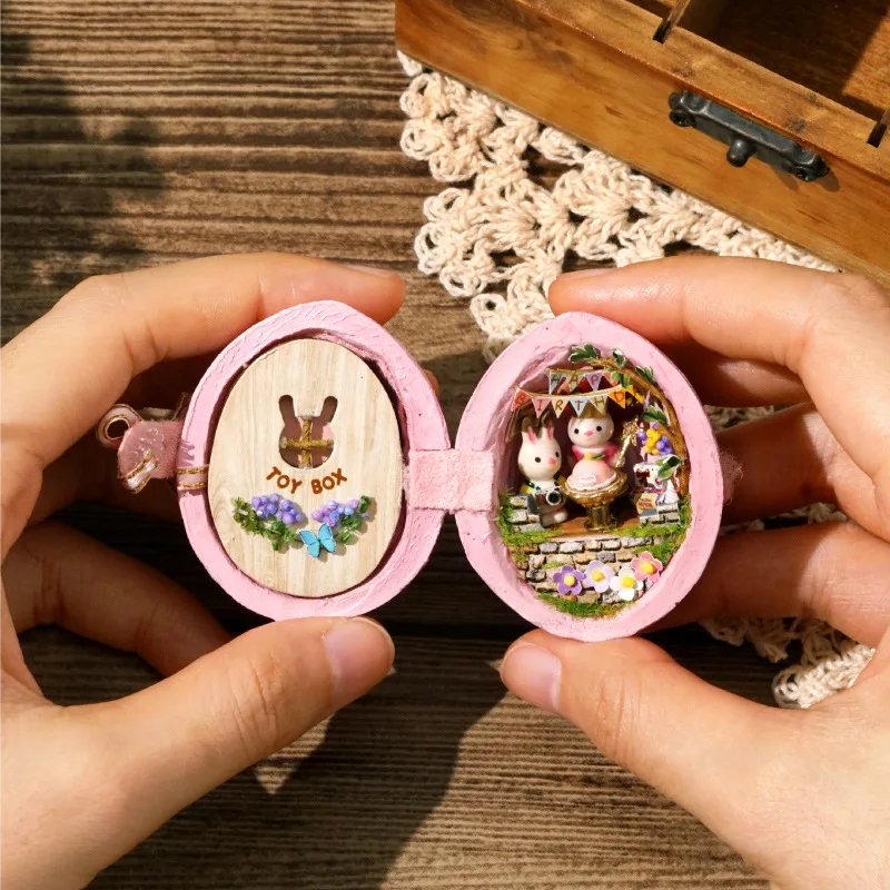 

Micro Mini Walnut World Children's Creative Handmade DIY Nut Model Doll House Free Birthday Kids Gift Little Girl Toys Wholesale