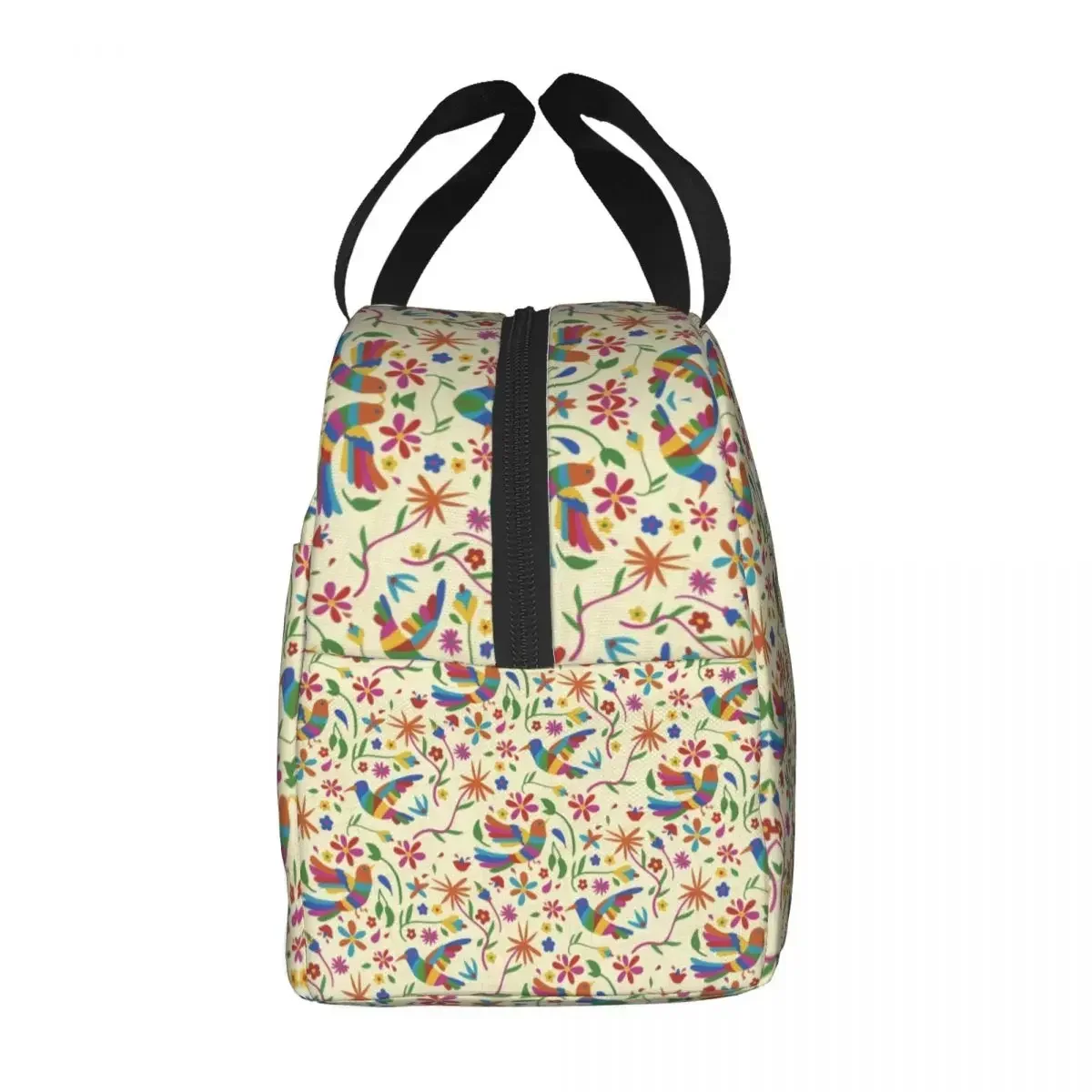 Custom Mexican Otomi Birds And Flowers Pattern Lunch Bag Women Thermal Cooler Insulated Lunch Boxes for Children School