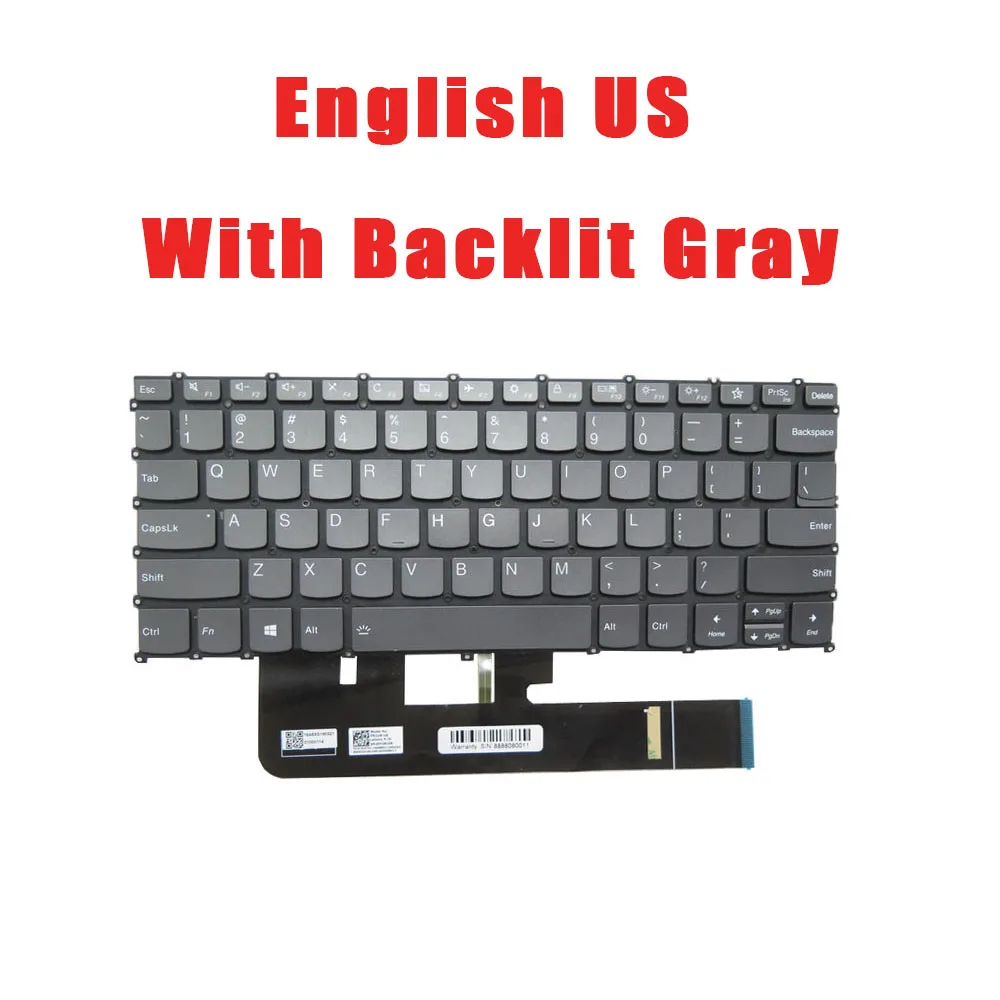 

Laptop Keyboard For Lenovo SN20V28109 PR2UB-US KT01-19A8BS01USRA002 English US With Backlit Gray New