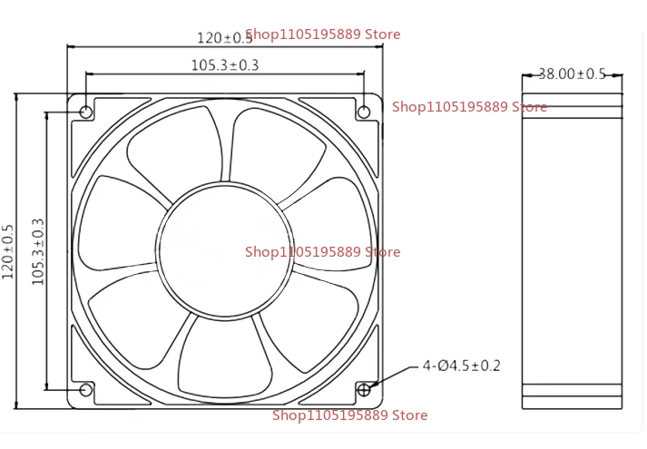 New for SDQ SAA12038B2H AC 220V 20W 0.12 12cm Cooling Cabinet Fan 12038
