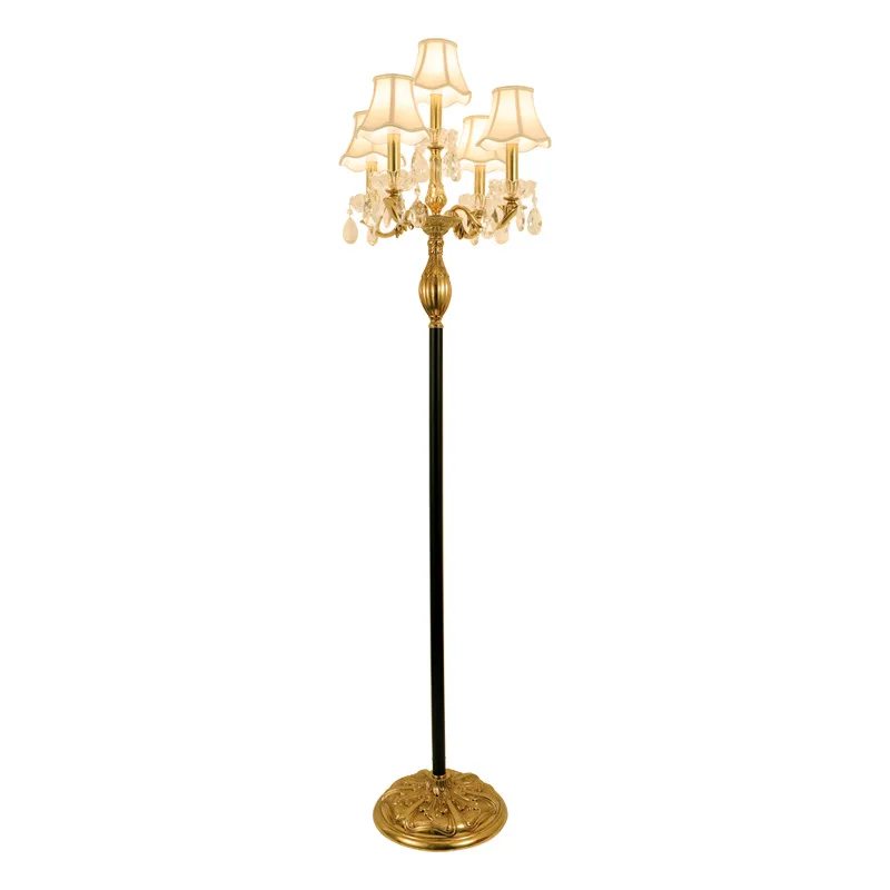 

Light luxury, simple, French, crystal, all copper, living room, floor lamp