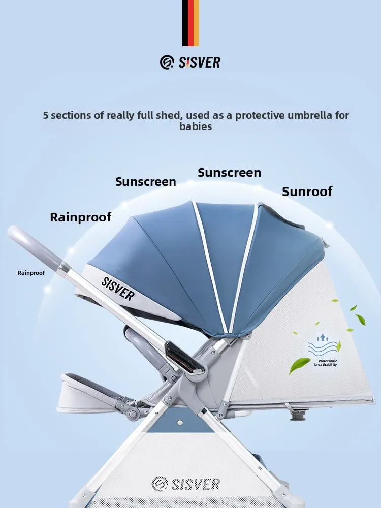 2 baby parm bisa duduk dan berbaring bayi baru lahir 0-8 tahun bayi high view double anak Mutiple Stroller