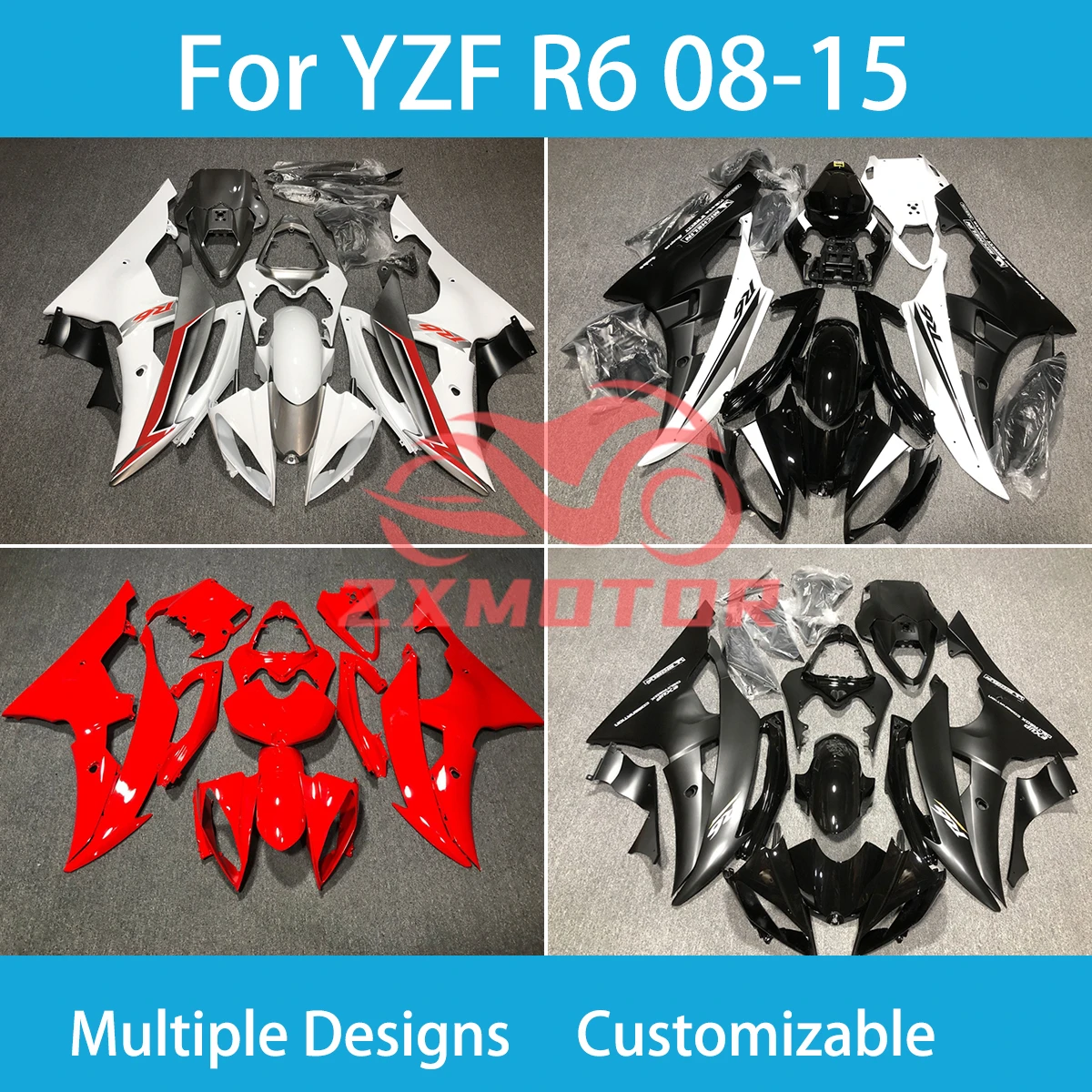 

YZF R6 2008 2009 2010-2015 обтекатели для мотоцикла Yamaha YZF-R6 2008-2016, комплект обтекателей для литья под давлением
