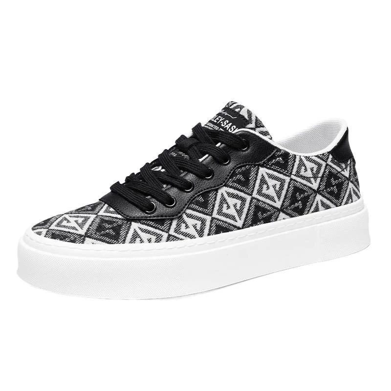 

Light Luxury Sace New Model 7823 British Style Breathable Fabric Shoes Front Lace-up Low-top Men's Casual Canvas Shoes