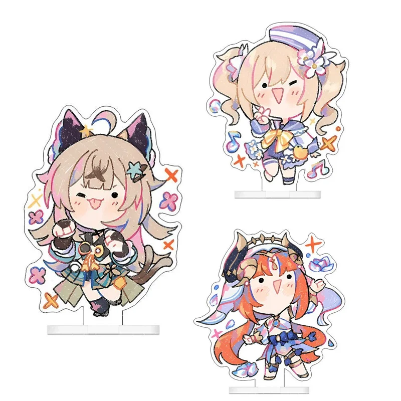 5cm Game Yuanshen Cartoon Q-Version Mini Model Character Furina Collei Kachina Xilonen Acrylic Plaque Stand Desktop Ornament