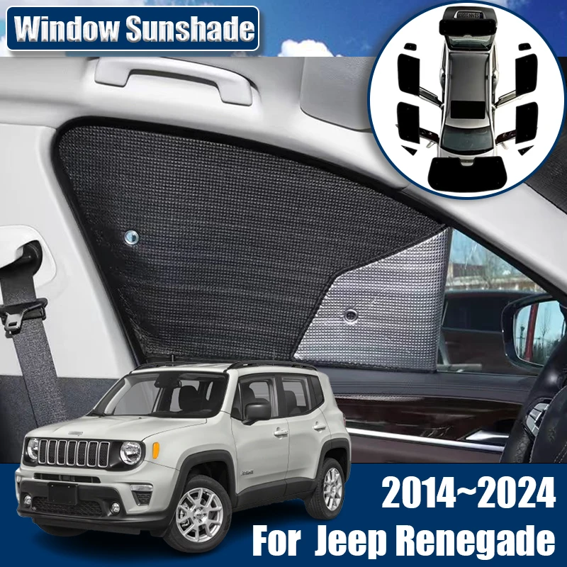 

Car Sunshades For Jeep Renegade 2015~2023 2019 2021 Accessories Windshield Anti-UV Visor Sun Blinds Cover Auto Interior Parts