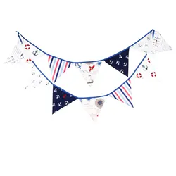 3.2m 12 Flags Kids Pirate Themed Birthday Decor Pennant Cotton Party Sailor Flag Home Decor Baby Shower Wedding Garland Flags