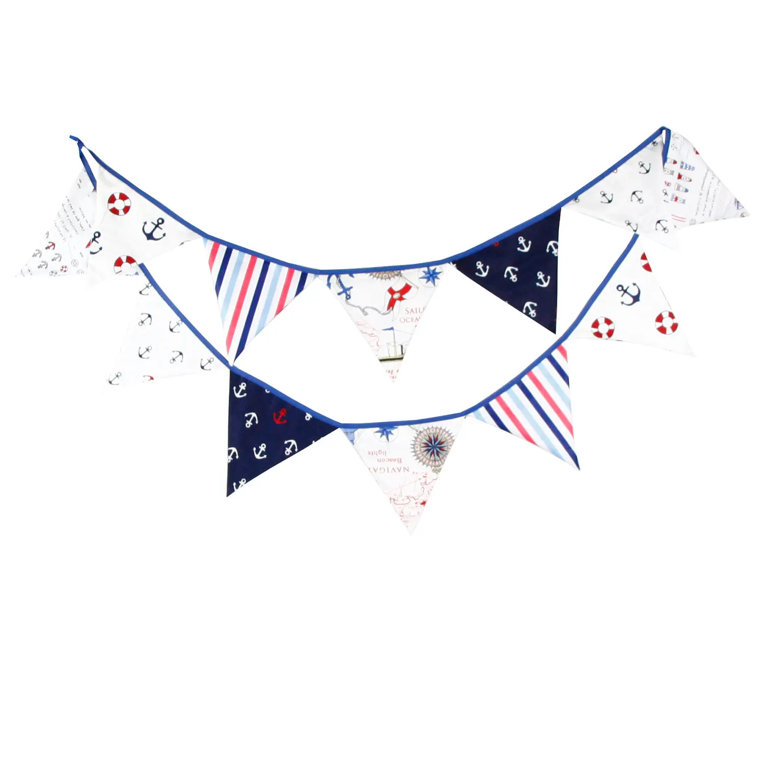 3.2m 12 Flags Kids Pirate Themed Birthday Decor Pennant Cotton Party Sailor Flag Home Decor Baby Shower Wedding Garland Flags