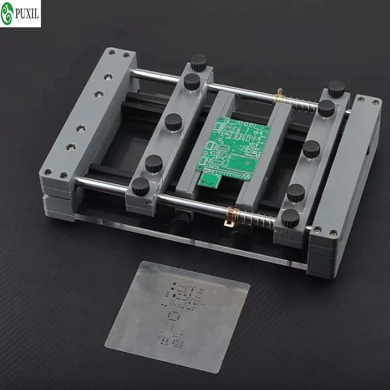 Mini manual solder paste template printer, portable PCB template printing station, handheld screen printing machine 250x250mm