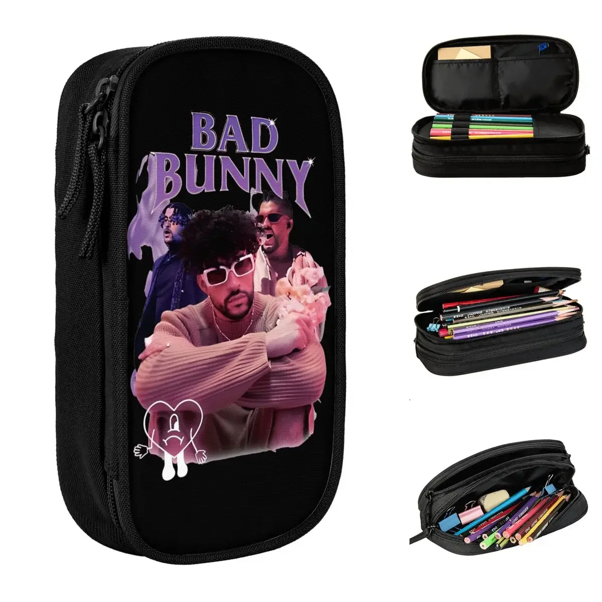 

BAD BUNNY Pencil Case Fashion Pen Holder Pencil Bags Student Big Capacity Students School Gift Pencilcases
