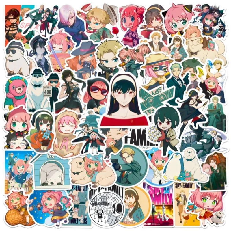 

50Pcs Funny Anime SPY×FAMILY Anya Forger Stickers DIY Stationery Notebook Phone Laptop Cute Cartoon Decals Decoration