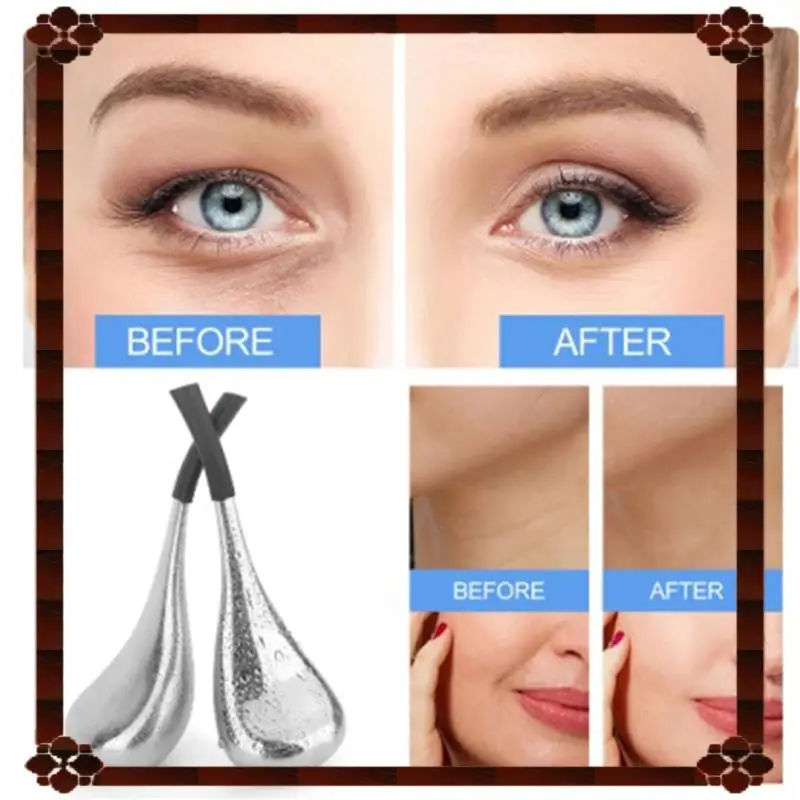 تسليم 24 ساعة 2X أعواد تجميل الوجه للتبريد كرة موجة الجليد تدليك الوجه صالون العين أدوات العناية بالبشرة للفتيات السيدات سبا Col