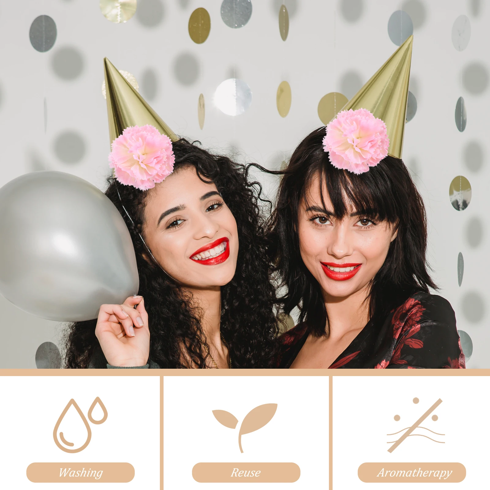 

20Pcs False Carnation Flower Heads Realistic Silk Decoration Romantic Wedding Adornments DIY Bouquets Centerpiece Floral