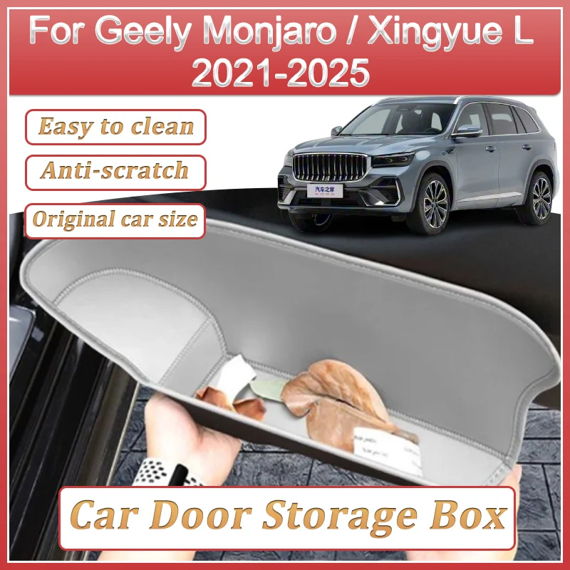 

Auto Door Storage Box For Geely Monjaro Accessories Xingyue L KX11 2025-2021 Door Slot Storage Cover Prevent Dirt Car Body Kits