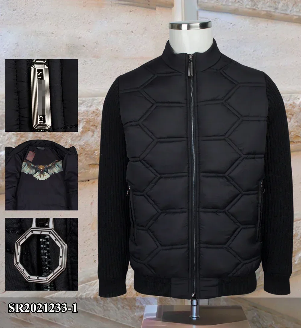 

BILLIONAIRE BLKA CPTG Jacket men 2024 Autumn winter New Knitted sleeve comfort Casual zipper high quality Coat big size M-4XL