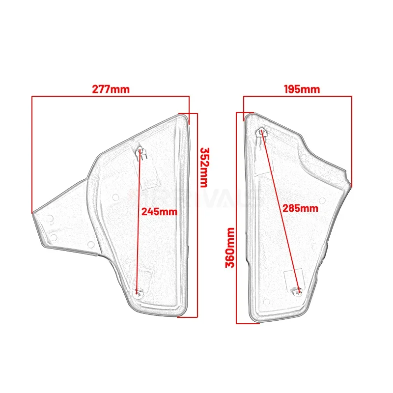 Osłony boczne akumulatora motocyklowego do Honda VLX 600 99-08 VT 600 C CD Shadow Deluxe STEED400 99-07