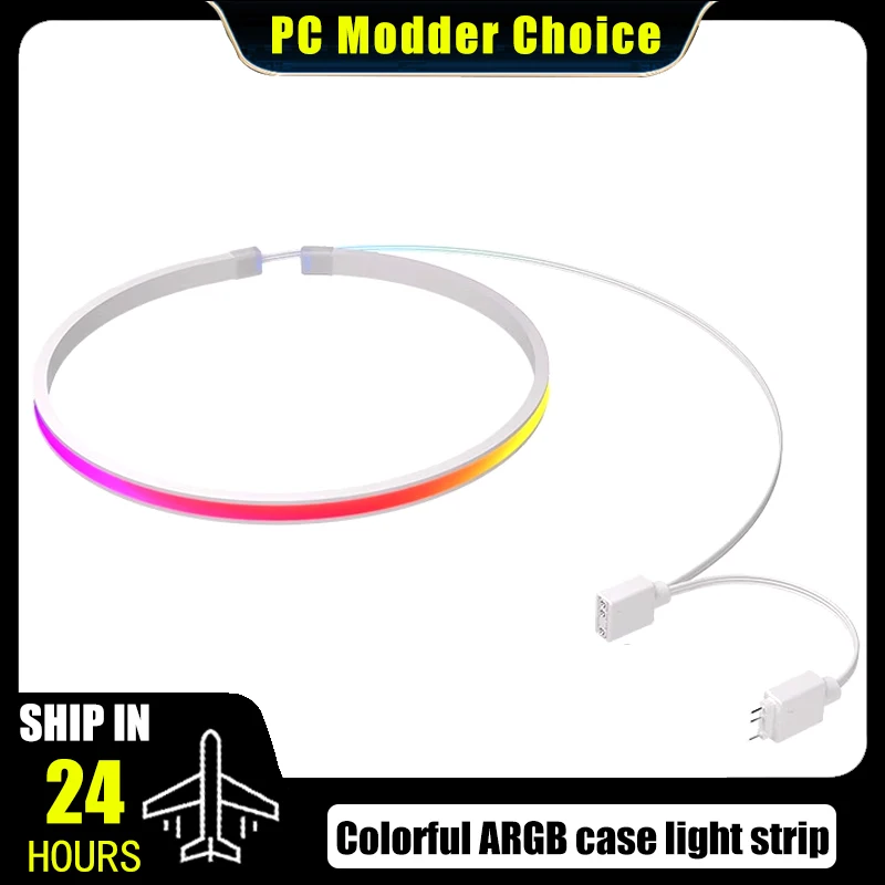 PC Case Cabinet Decoration LED Strip, 5V ARGB AURA M/B Divine Soft Bendable Atmosphere Light Bar 400mm, 1/2 Pcs Pack