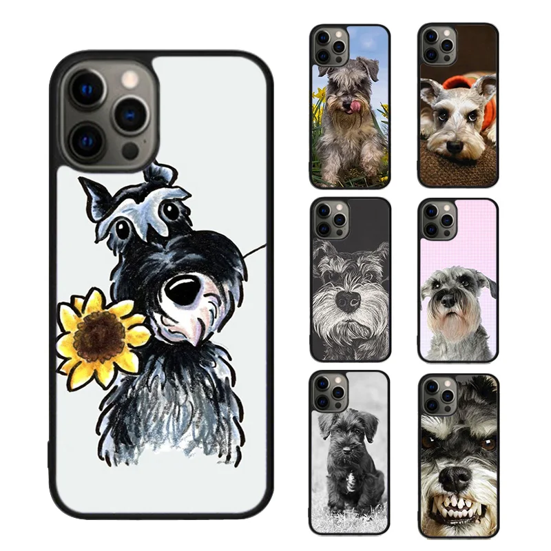 Lovely Dogs Schnauzer Phone Case cover For iPhone SE2020 15 16 14 13 Pro Max Coque 12 11 Pro Max For Apple 8 PLUS 7 fundas