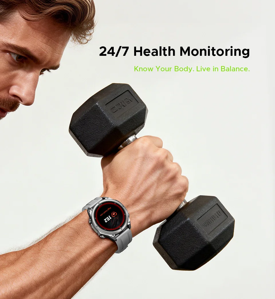 DOOGEE ANYWISE W1 Lite Smartwatch 5ATM Wasserdicht 1,43'' Bildschirm 178 Sportmodi 24-Stunden-Gesundheitsüberwachung Erinnerungsfunktion – Detail 8